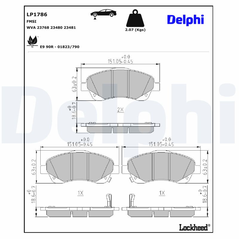DELPHI DELLP1786 Fékbetét
