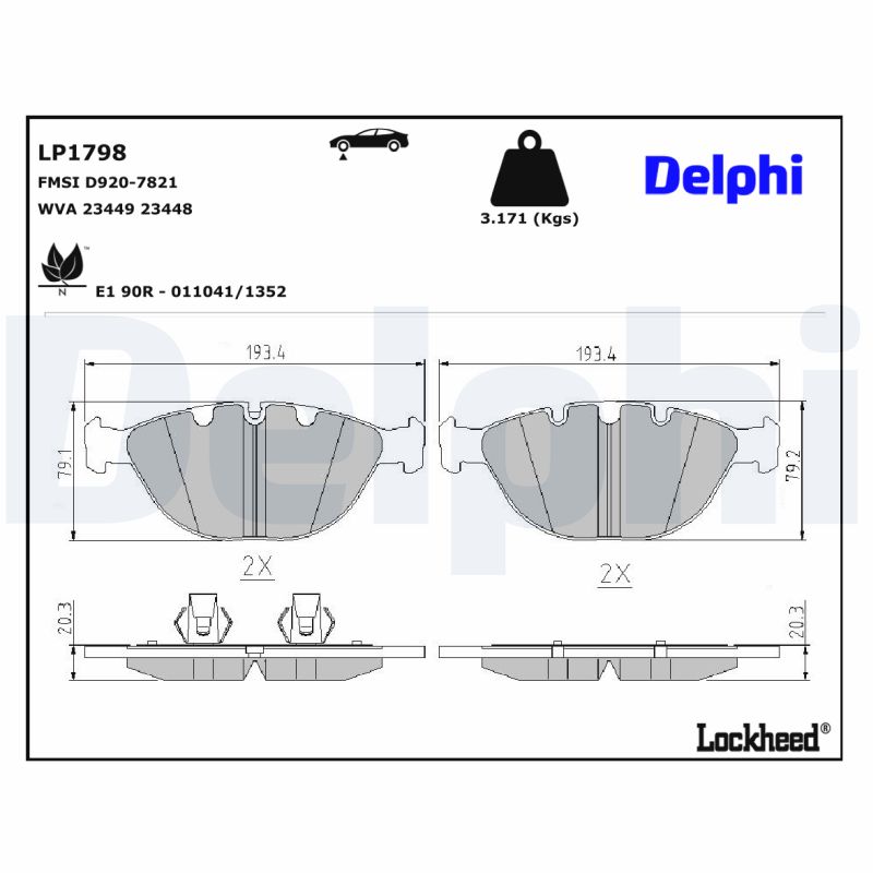 DELPHI DELLP1798 Fékbetét