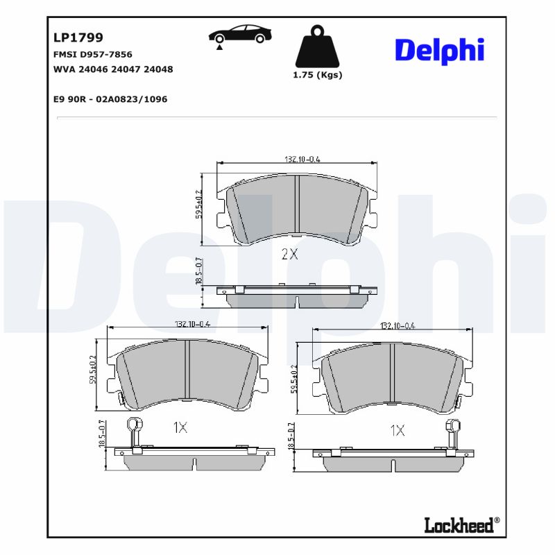 DELPHI DLP LP1799 Fékbetét készlet, tárcsafék