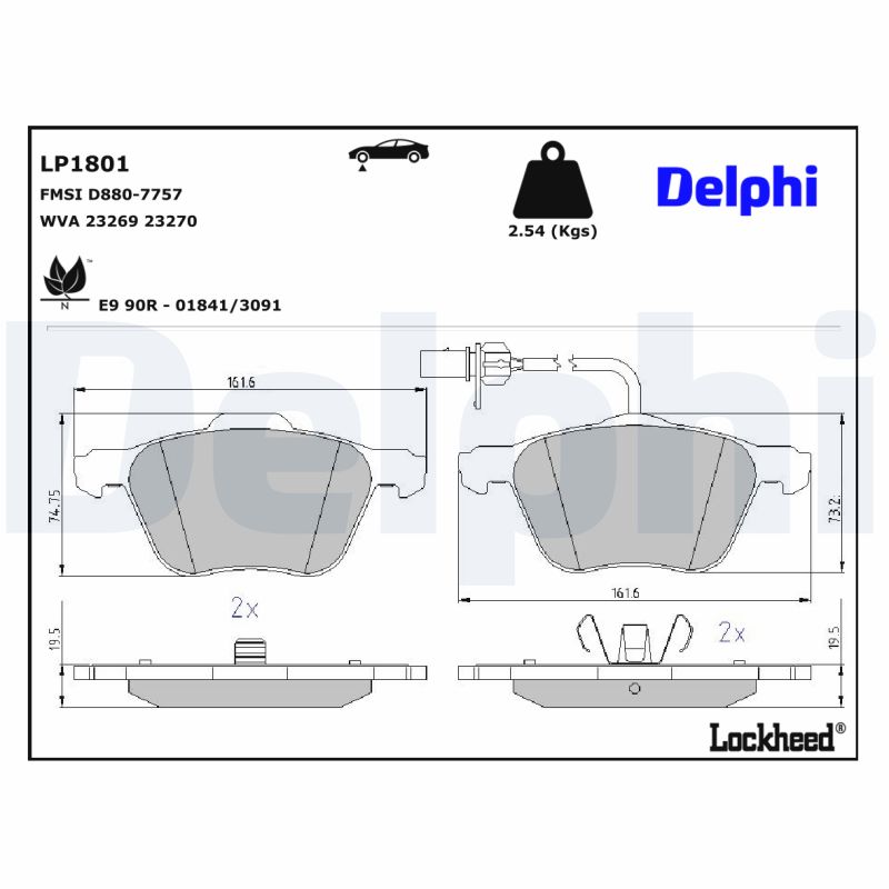 DELPHI DELLP1801 Fékbetét