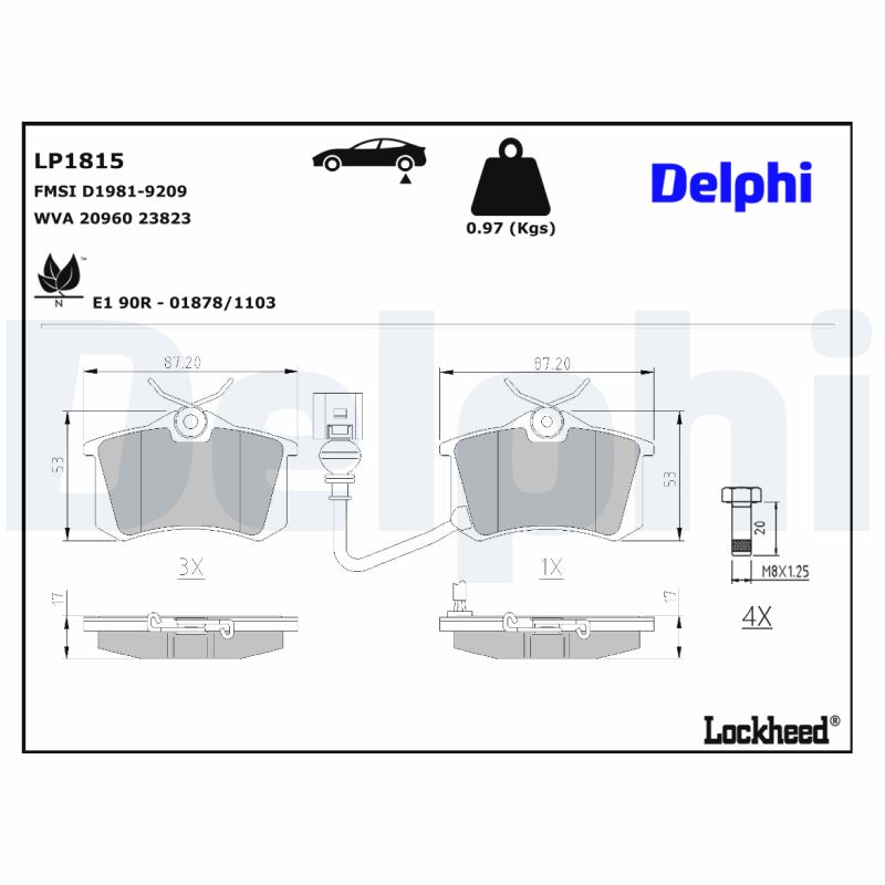 DELPHI DELLP1815 Fékbetét