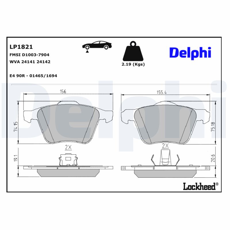 DELPHI DELLP1821 Fékbetét