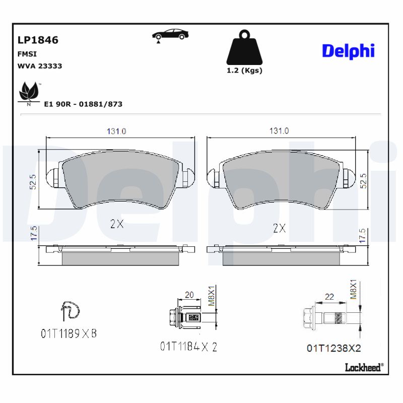 DELPHI DELLP1846 Fékbetét