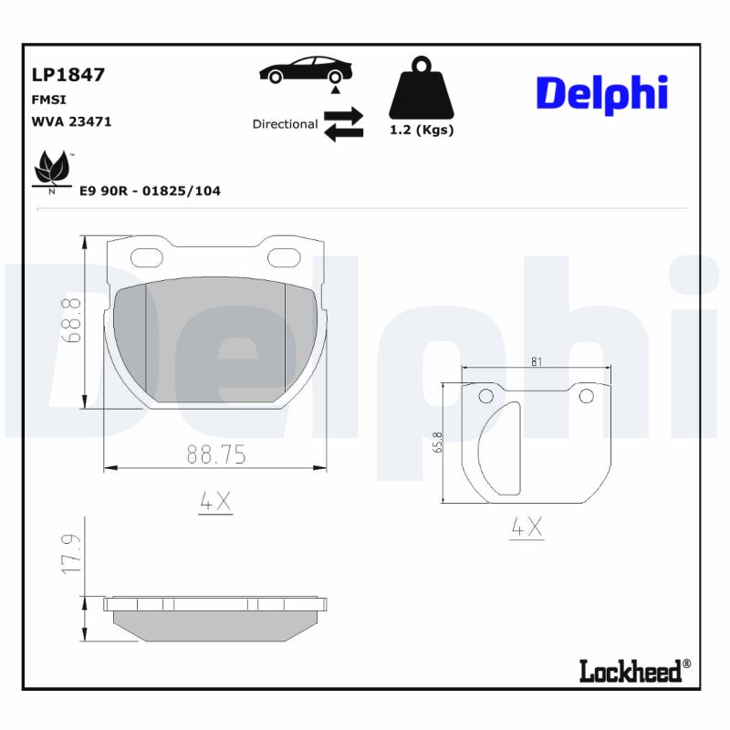 DELPHI DELLP1847 Fékbetét