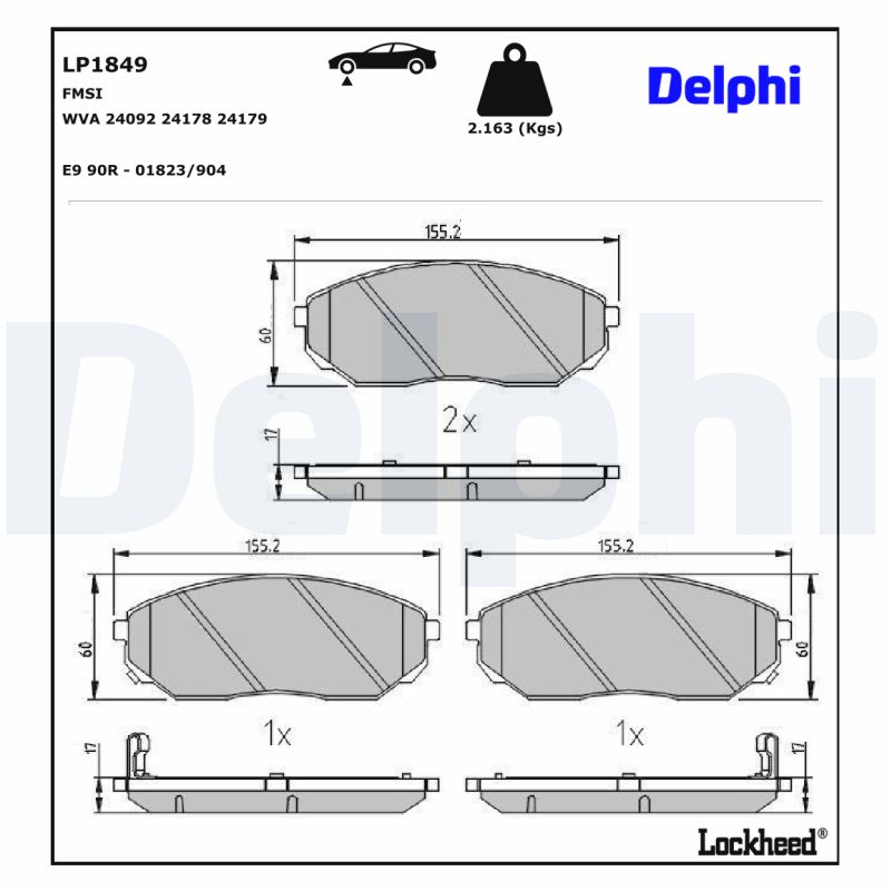 DELPHI DELLP1849 Fékbetét