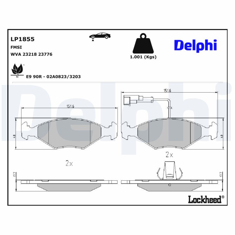 DELPHI DELLP1855 Fékbetét
