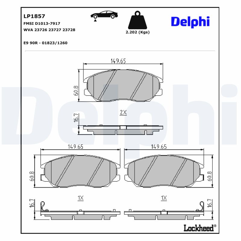 DELPHI DELLP1857 Fékbetét