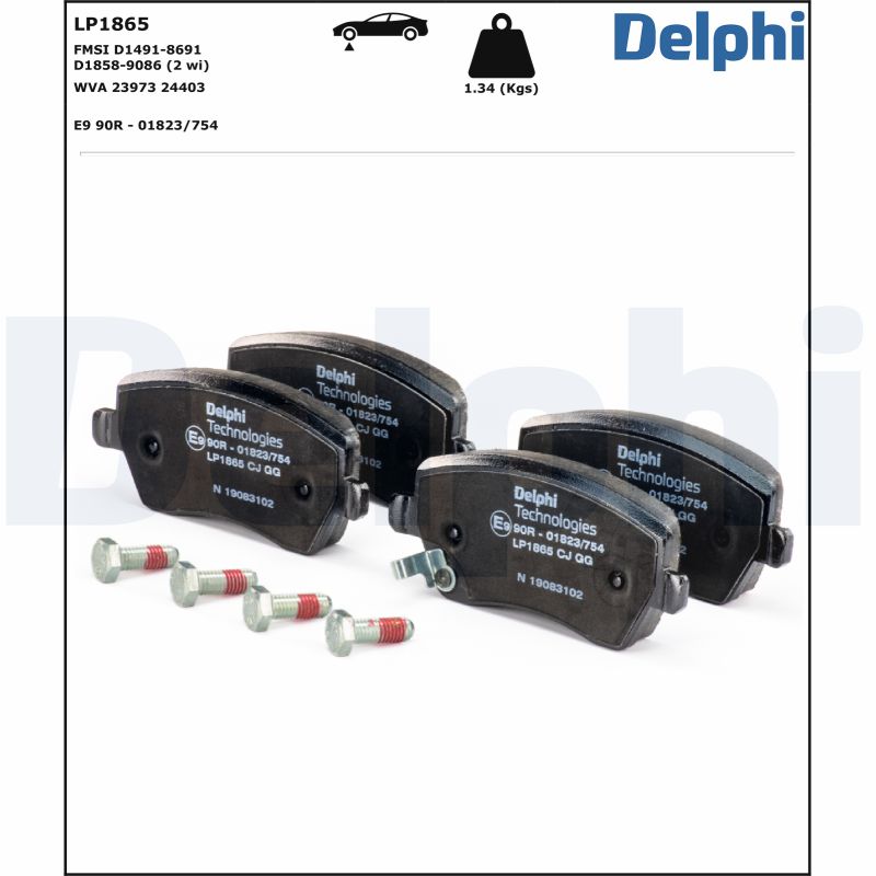 DELPHI DELLP1865 Fékbetét kézifékhez