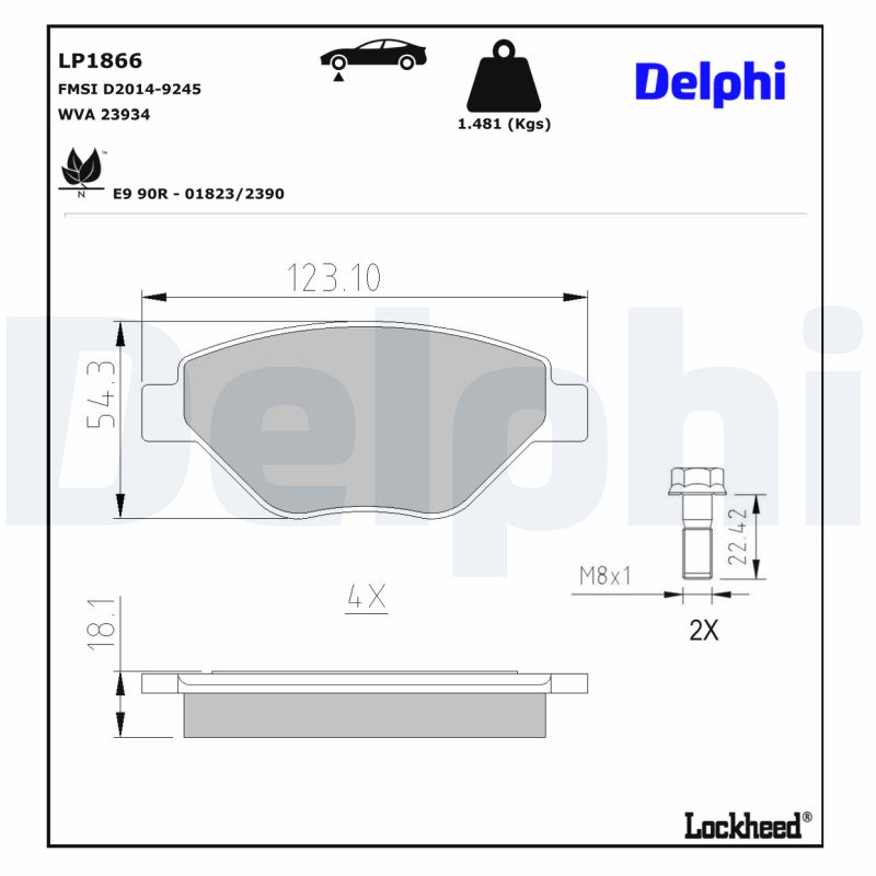 DELPHI DELLP1866 Fékbetét