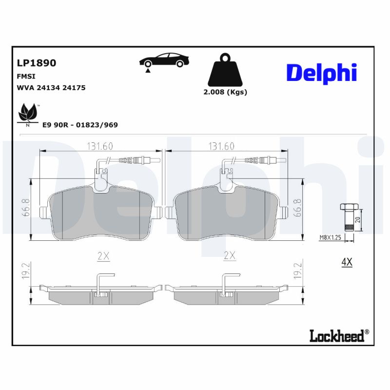DELPHI DELLP1890 Fékbetét