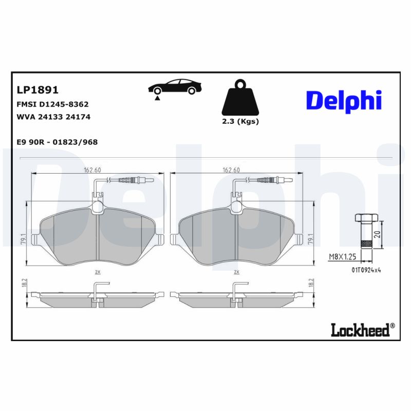 DELPHI DELLP1891 Fékbetét