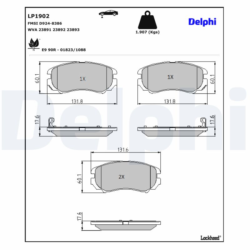 DELPHI 1001836064 LP1902 - Első fékbetét készlet