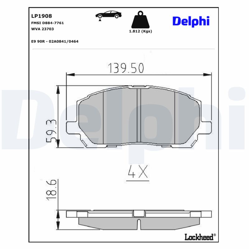 DELPHI DELLP1908 Fékbetét