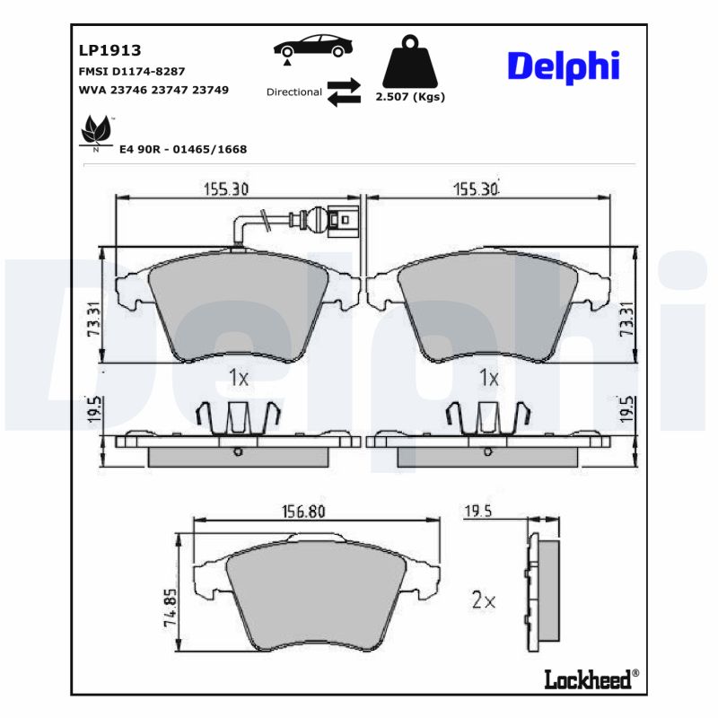 DELPHI DELLP1913 Fékbetét