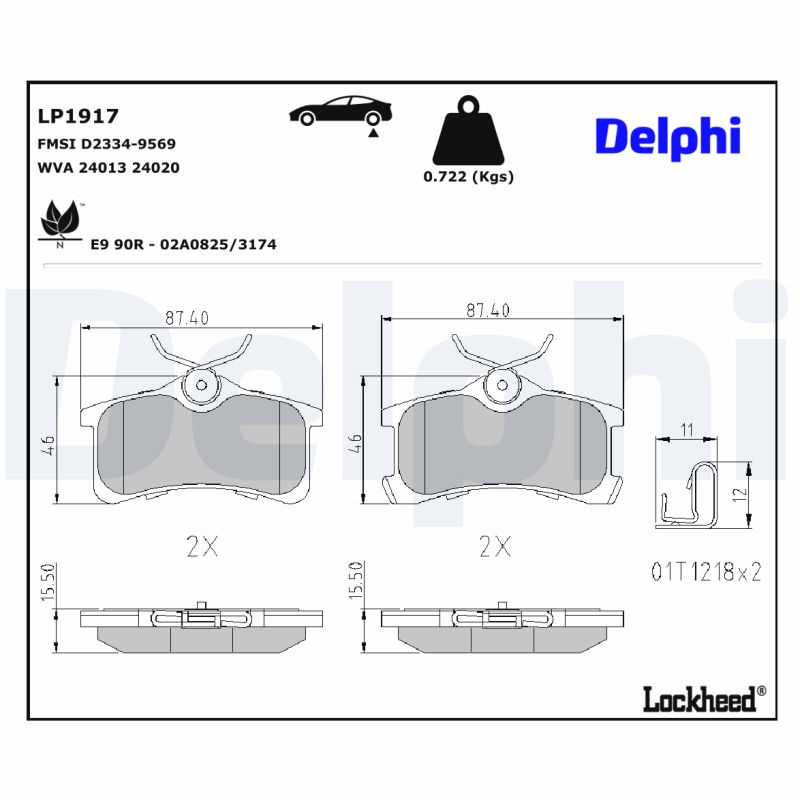 DELPHI DELLP1917 Fékbetét