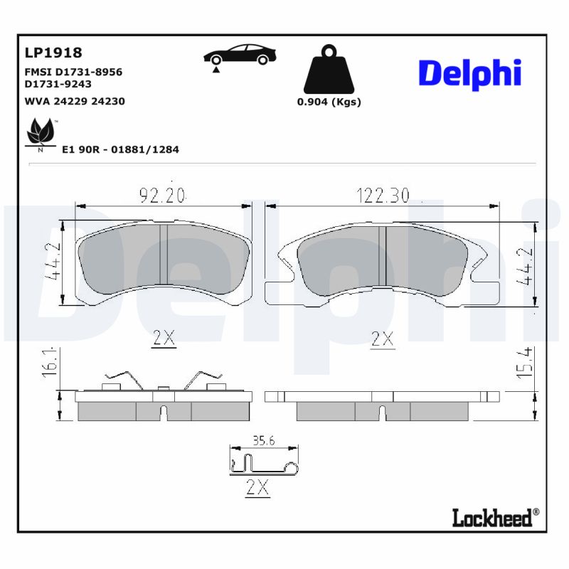 DELPHI  LP1918 - Első fékbetét készlet
