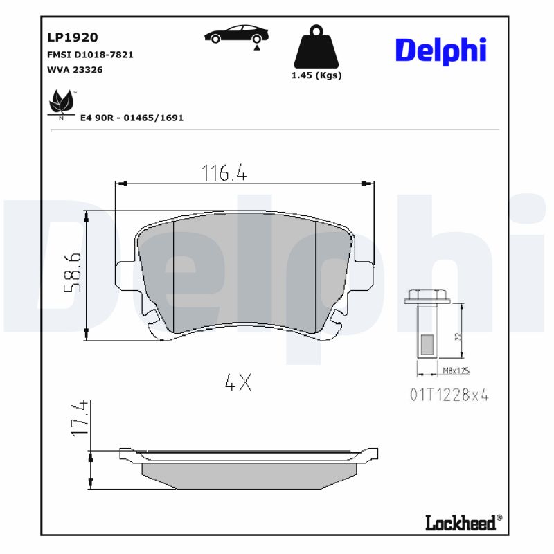 DELPHI DELLP1920 Fékbetét