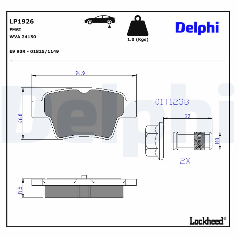 DELPHI DELLP1926 Fékbetét