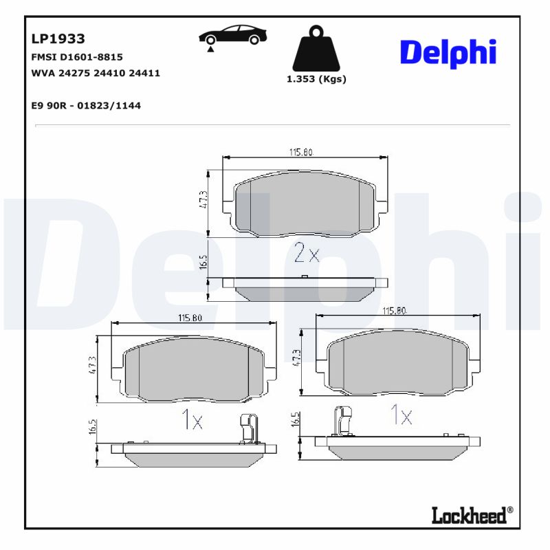 DELPHI DELLP1933 Fékbetét