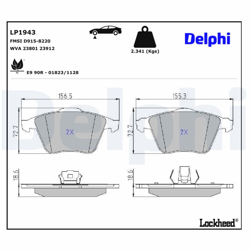 DELPHI DELLP1943 Fékbetét