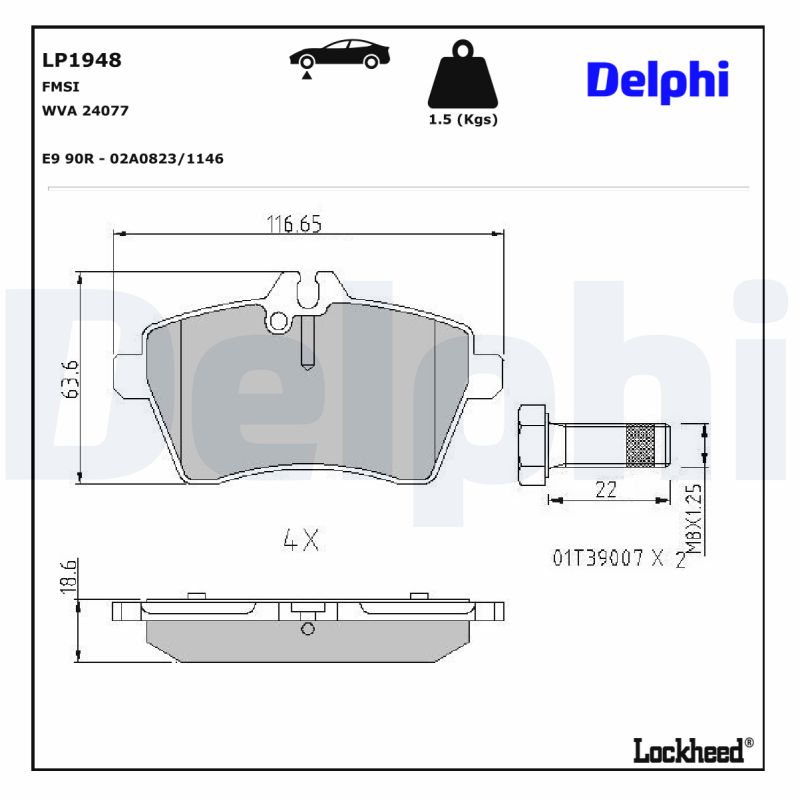 DELPHI DELLP1948 Fékbetét