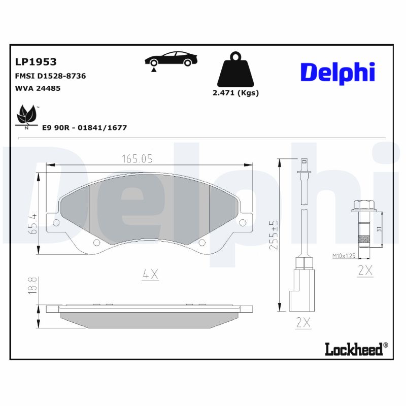 DELPHI DELLP1953 Fékbetét