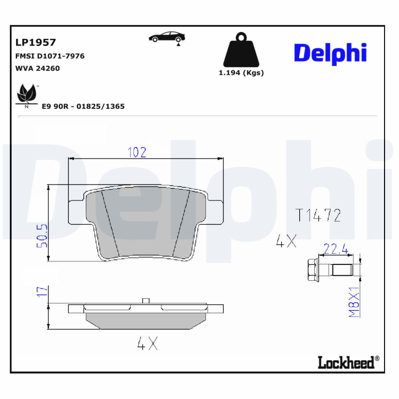 DELPHI DELLP1957 Fékbetét
