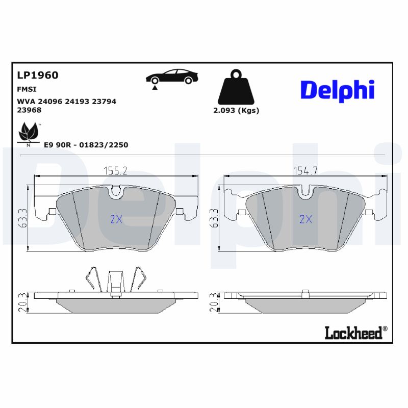 DELPHI DELLP1960 Fékbetét