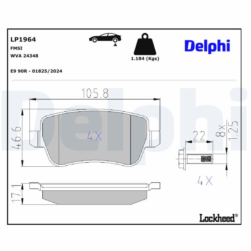 DELPHI DELLP1964 Fékbetét