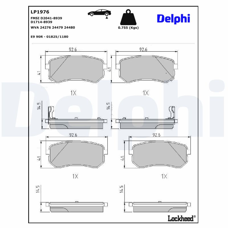 DELPHI DELLP1976 Fékbetét