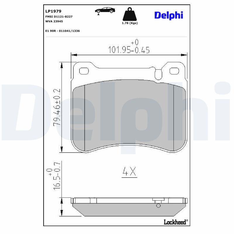 DELPHI DELLP1979 Fékbetét