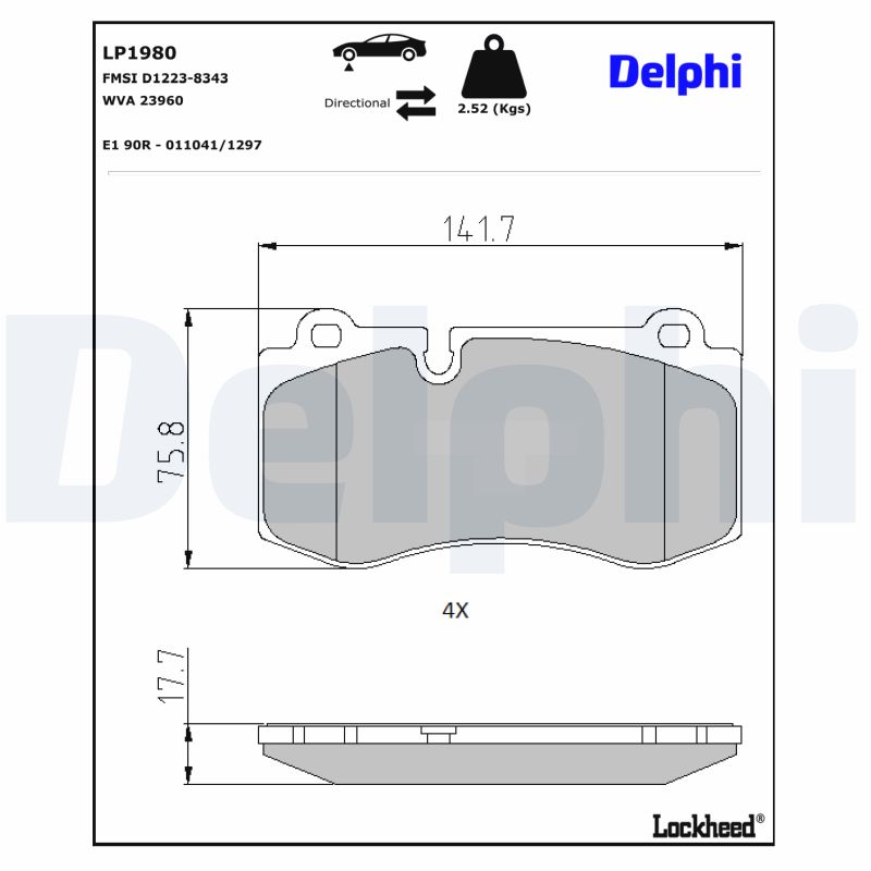 DELPHI DELLP1980 Fékbetét