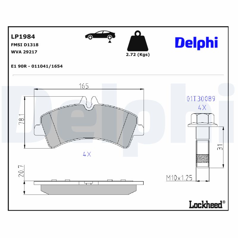 DELPHI DELLP1984 Fékbetét