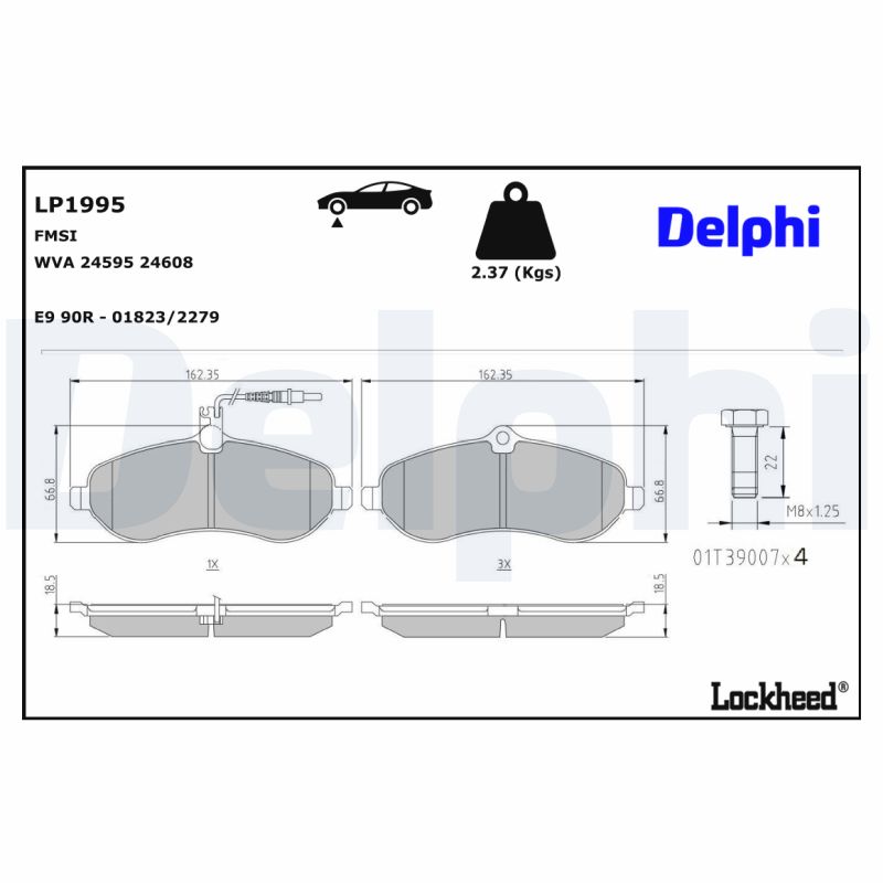 DELPHI DELLP1995 Fékbetét