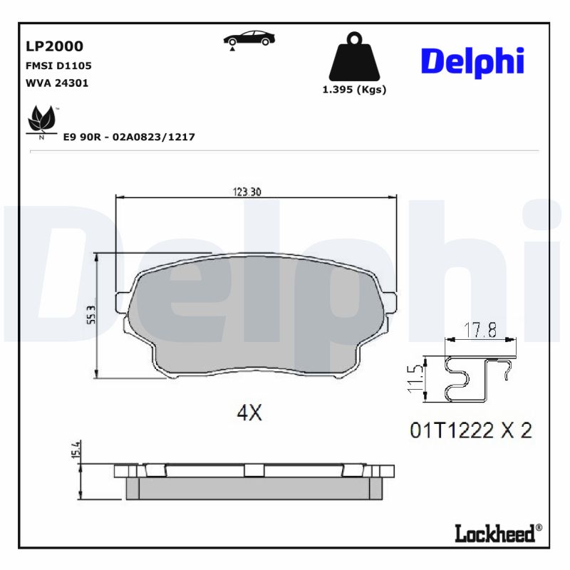 DELPHI DELLP2000 Fékbetét