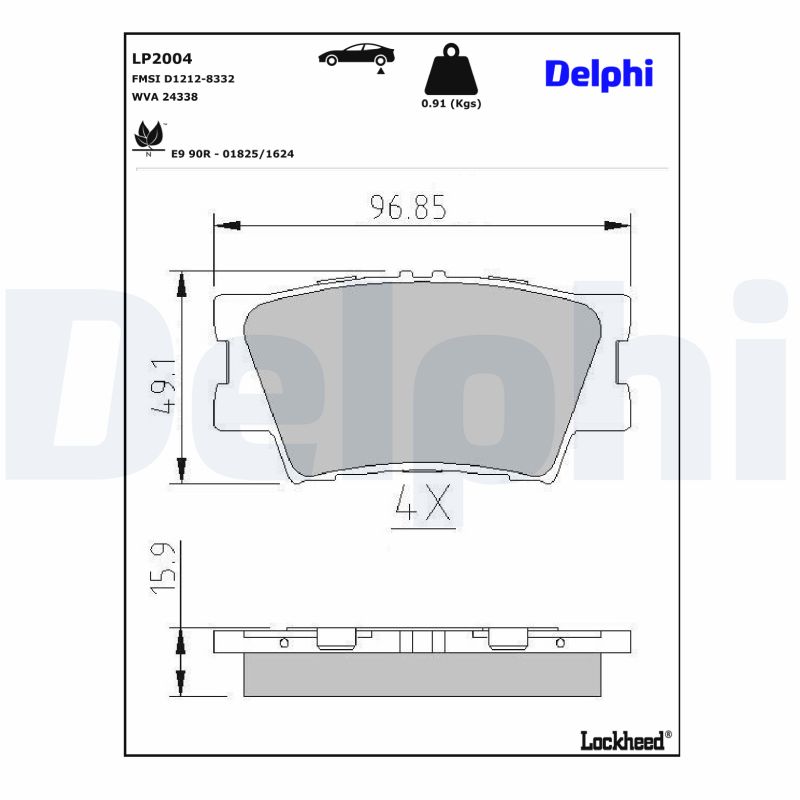 DELPHI DELLP2004 Fékbetét