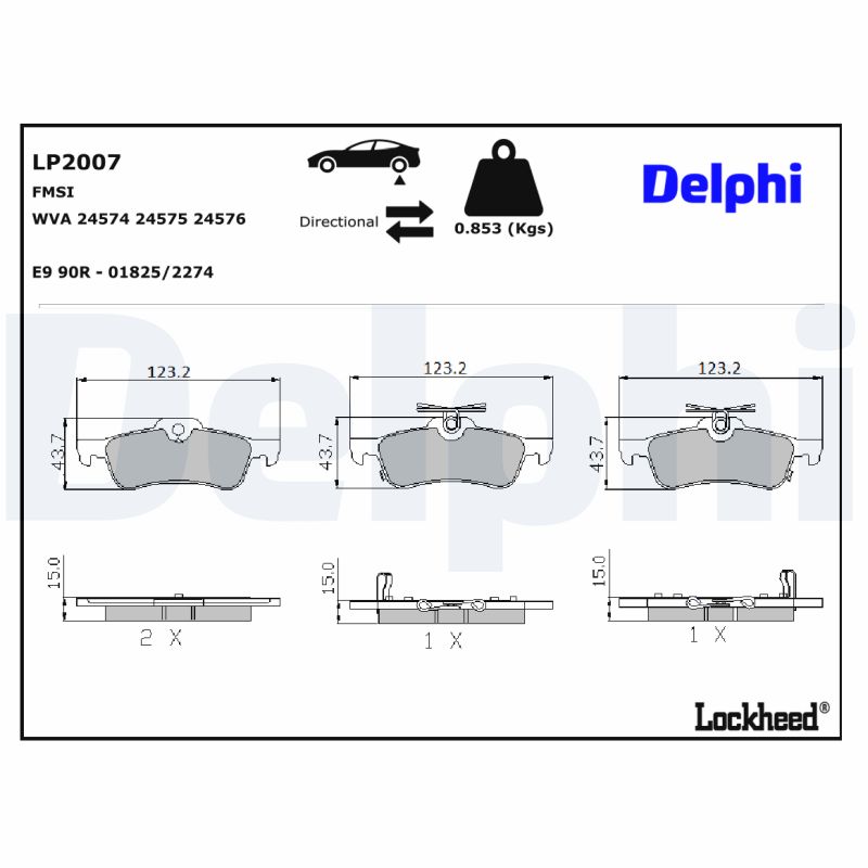 DELPHI DELLP2007 Fékbetét