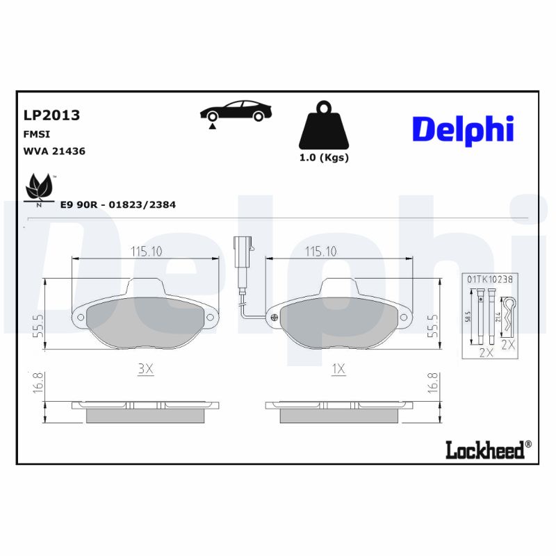 DELPHI DELLP2013 Fékbetét