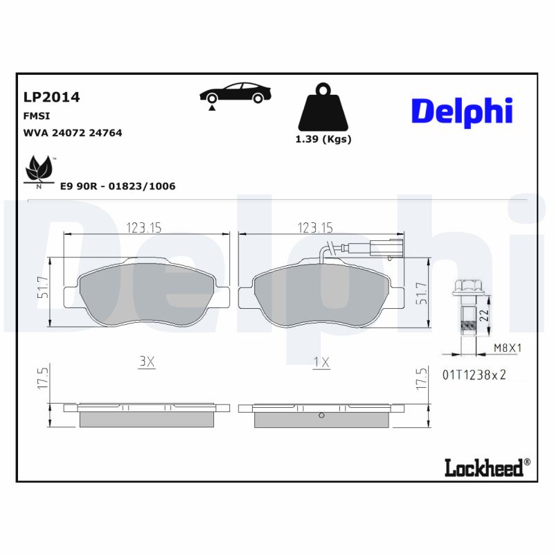 DELPHI DELLP2014 Fékbetét