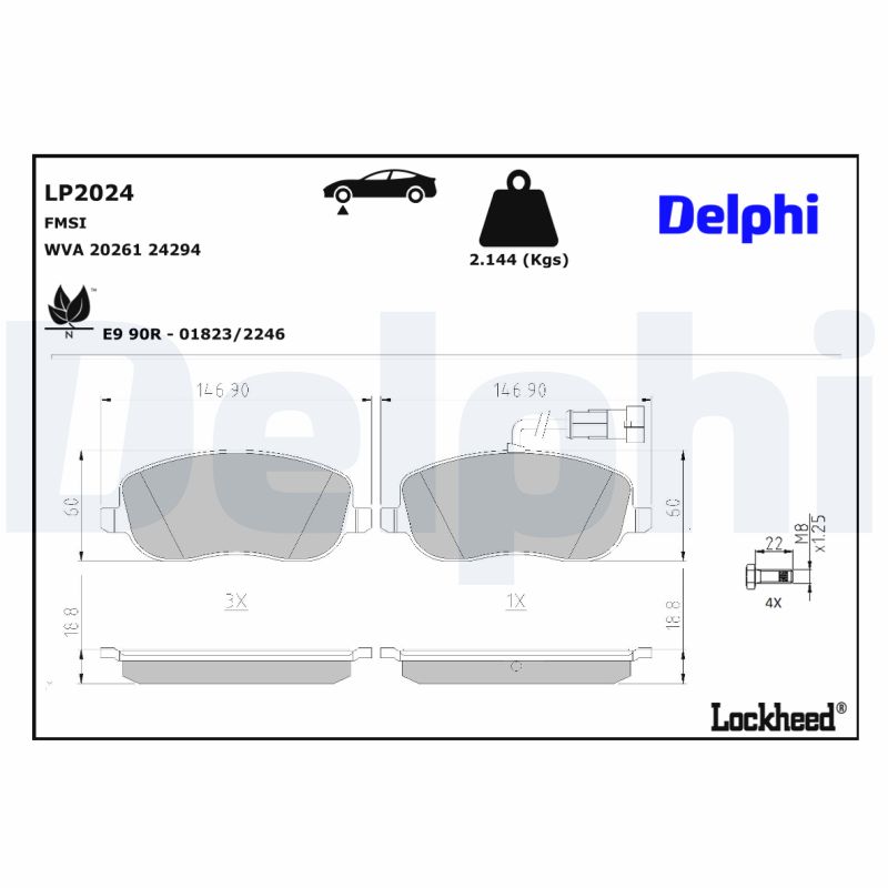 DELPHI 1001835776 LP2024 - Első fékbetét készlet