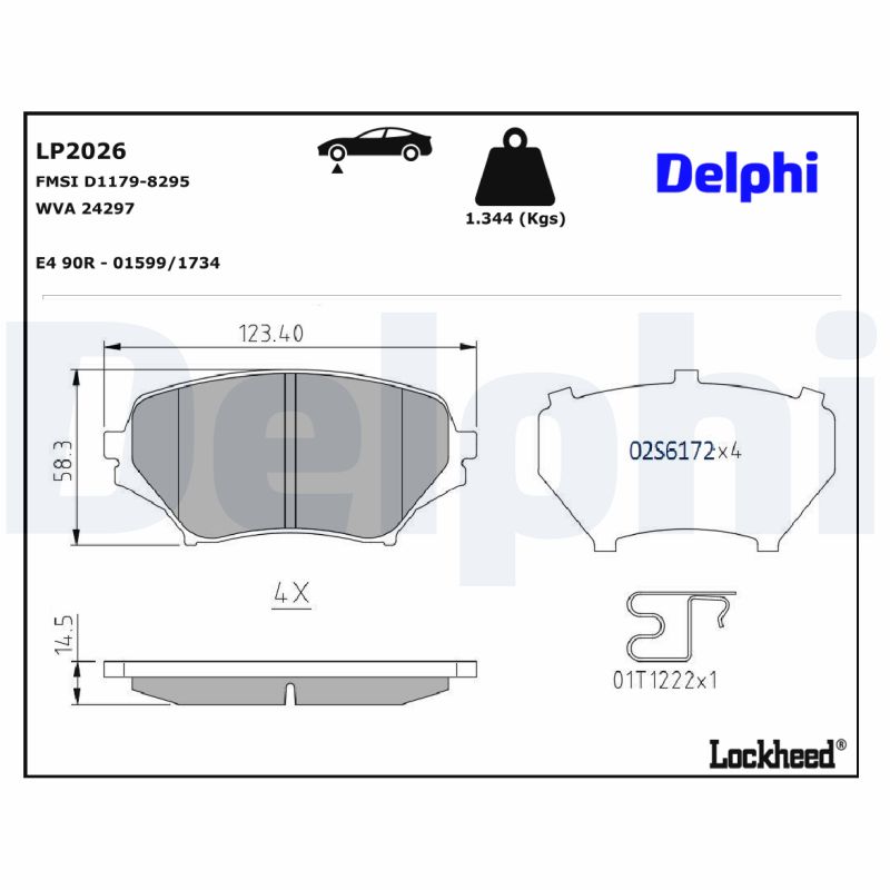 DELPHI LP2026 Fékbetét készlet, tárcsafék