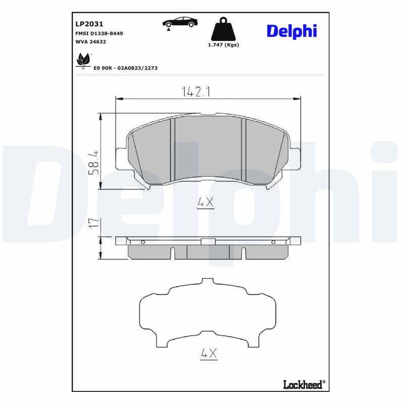 DELPHI DELLP2031 Fékbetét