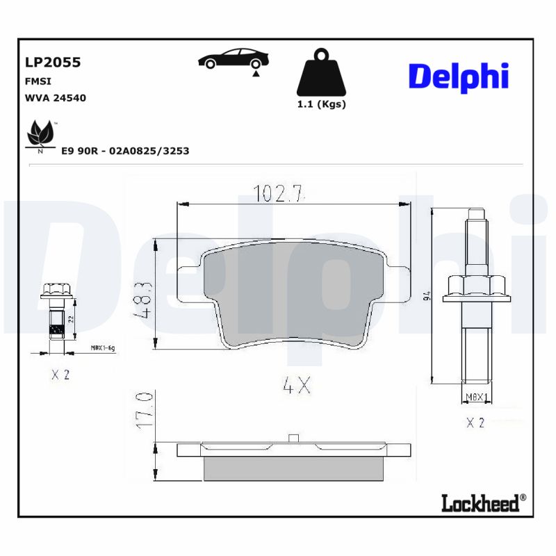 DELPHI DELLP2055 Fékbetét
