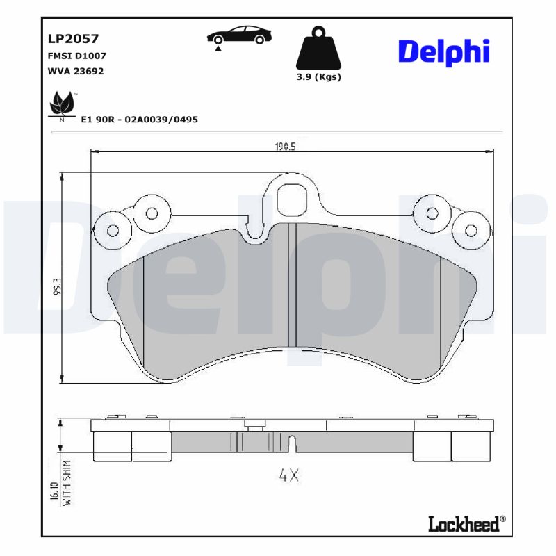 DELPHI DELLP2057 Fékbetét