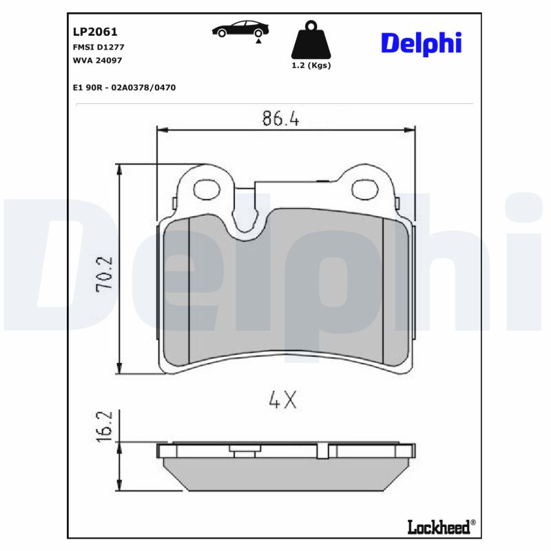 DELPHI DELLP2061 Fékbetét