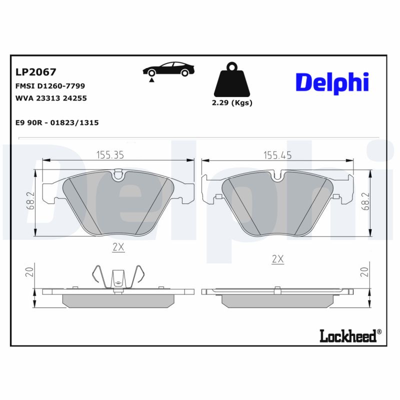 DELPHI DELLP2067 Fékbetét