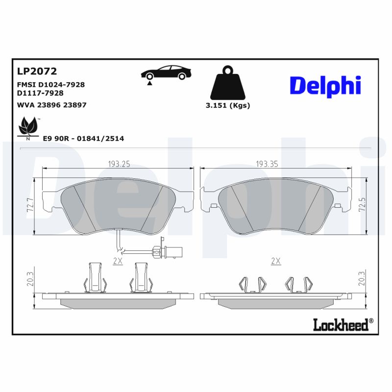 DELPHI DELLP2072 Fékbetét