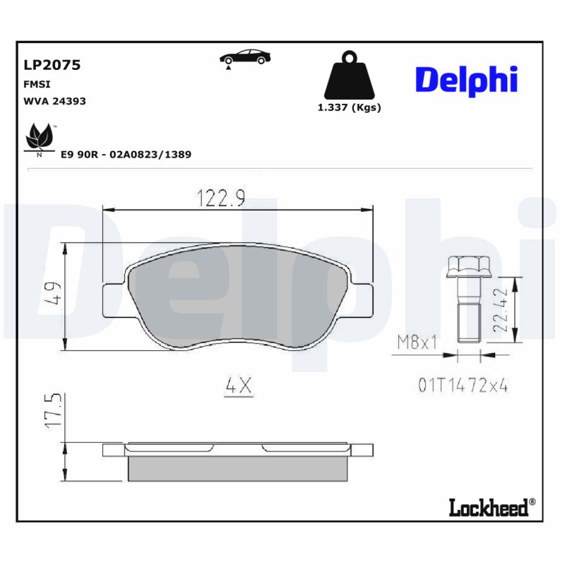 DELPHI DELLP2075 Fékbetét