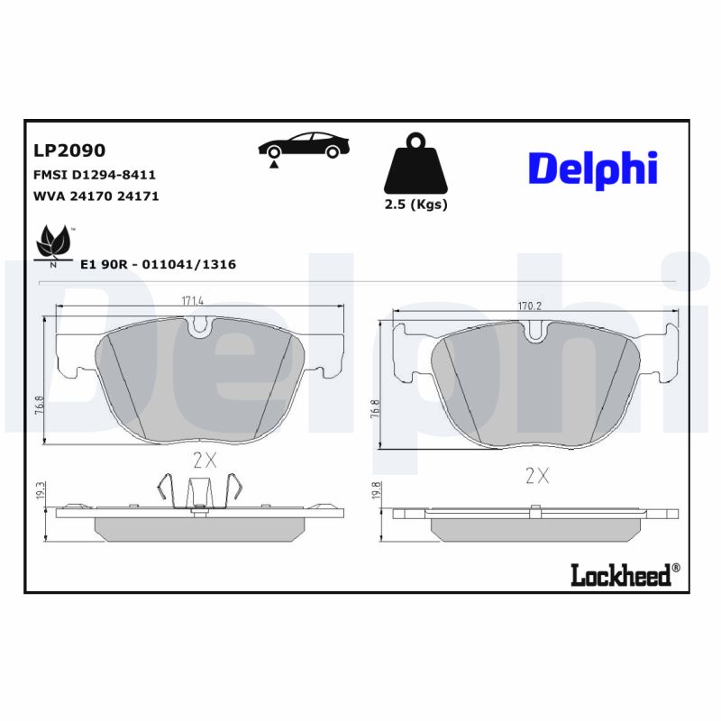 DELPHI DELLP2090 Fékbetét