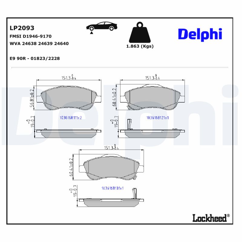 DELPHI DELLP2093 Fékbetét